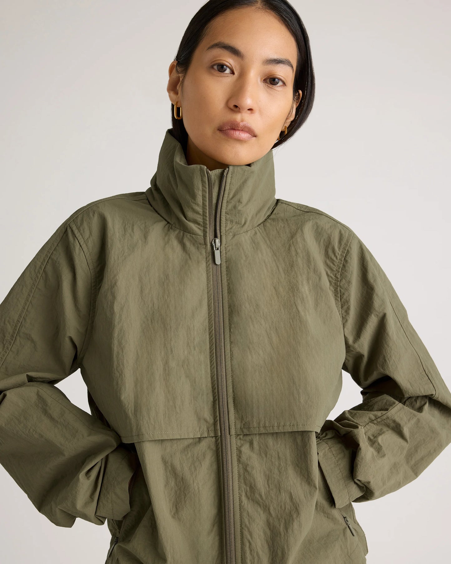 Water Repellent Windbreaker Jacket - XS / Praline