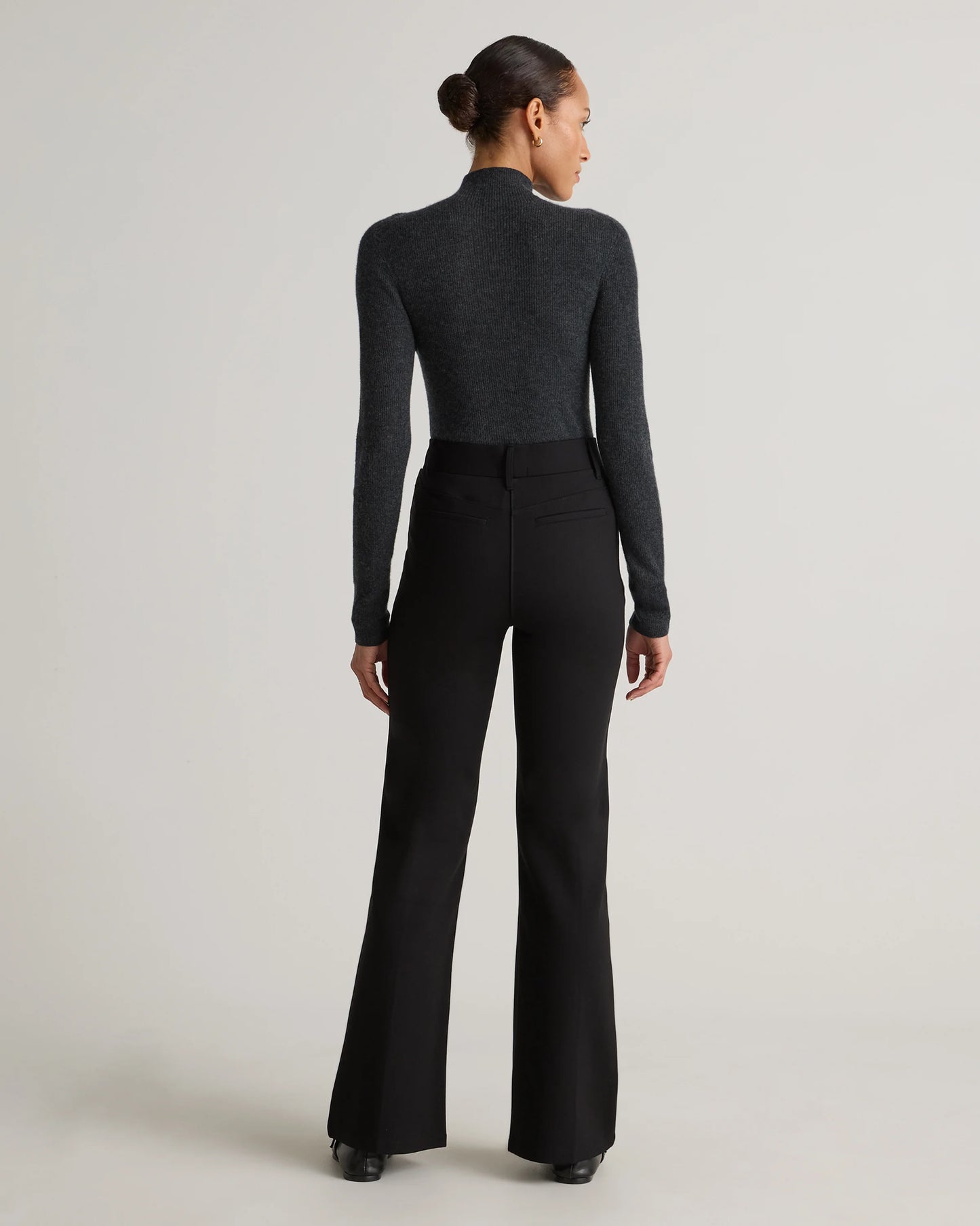 Ultra-Stretch Ponte Flare Leg Pants - XS / Espresso