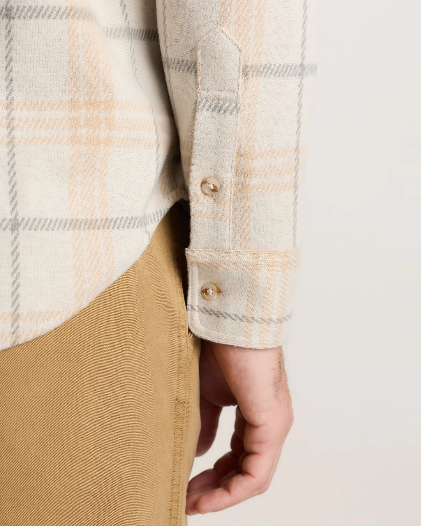 Stretch Sweater Fleece Shirt - S / Off-White
