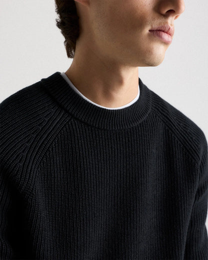 100% Organic Cotton Ribbed Crewneck Sweater - XS / Bahia Blue