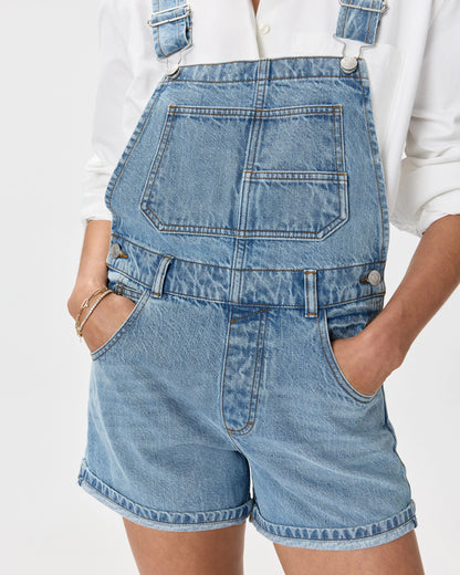 100% Organic Denim Shortalls - XS / Mascara Black