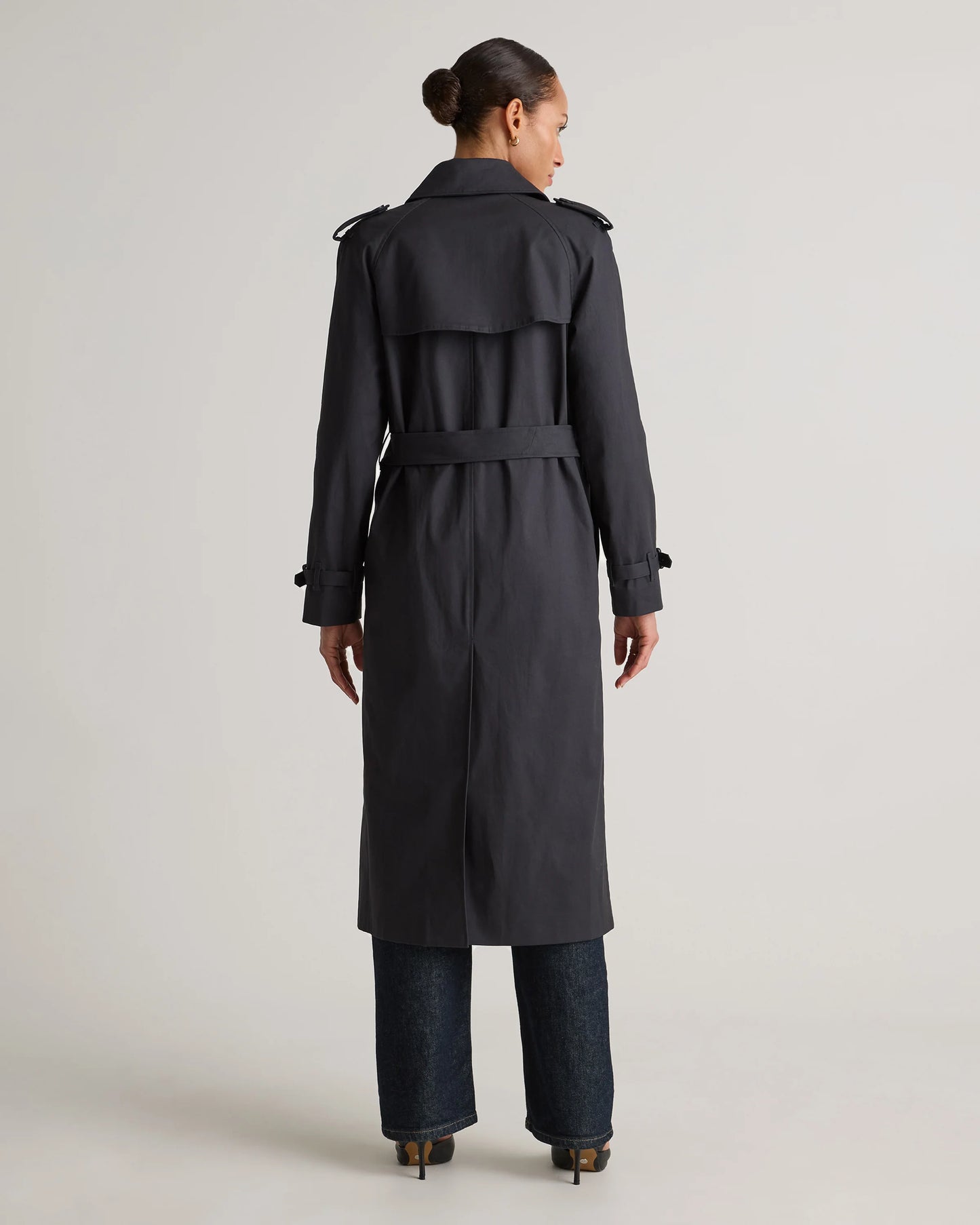 Comfort Stretch Long Trench Coat - XS / Dark Khaki