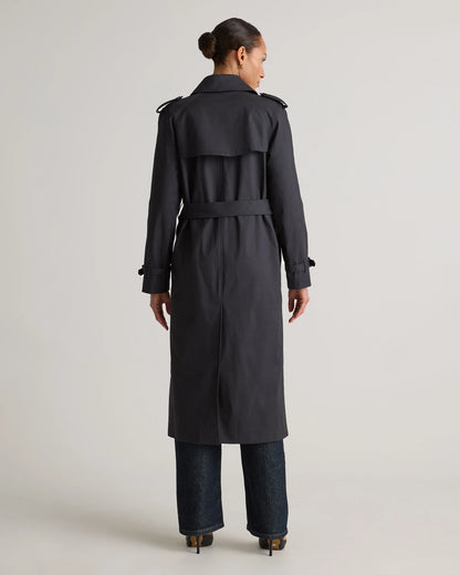 Comfort Stretch Long Trench Coat - XS / Dark Khaki