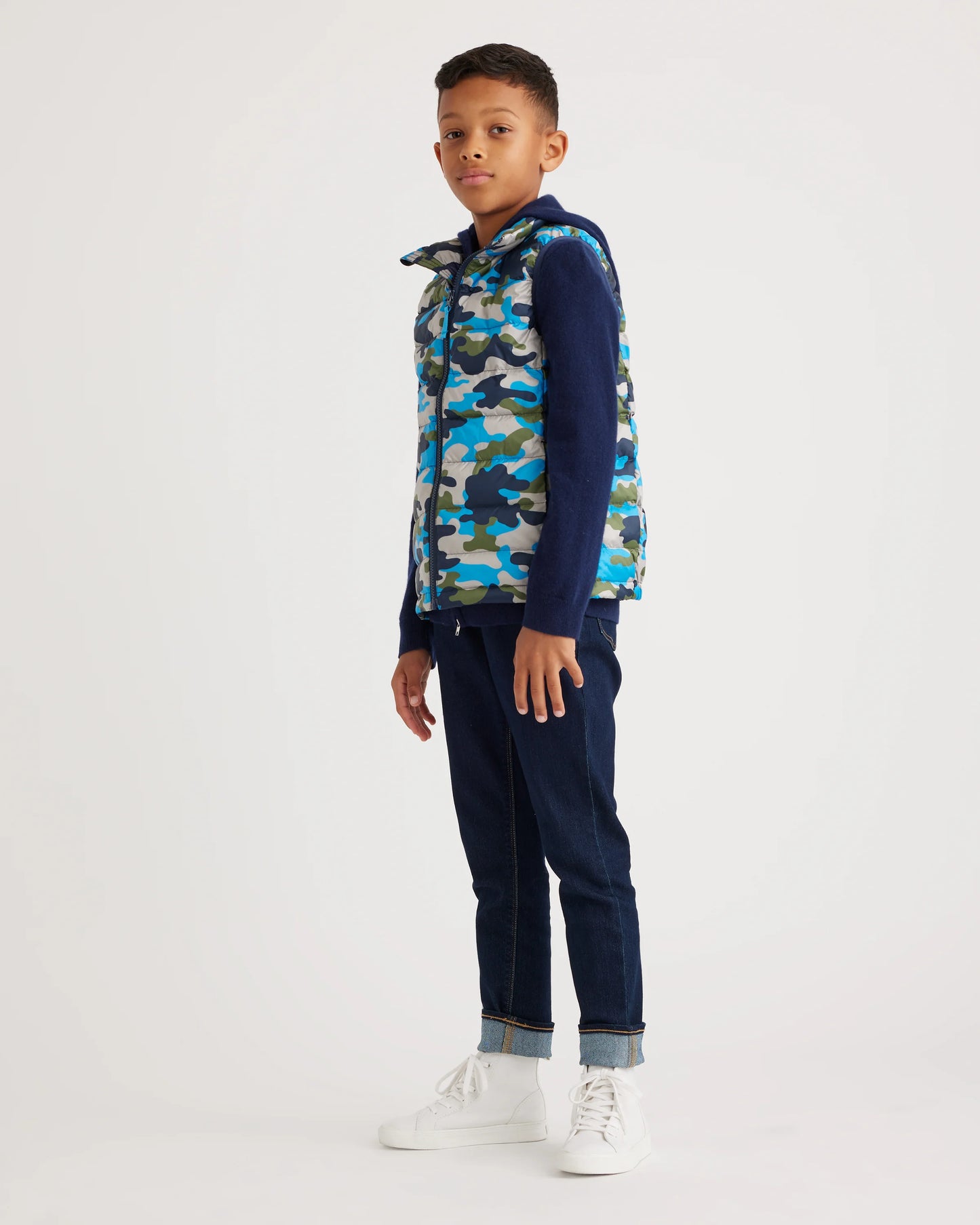 Lightweight Down Puffer Vest - 6 / Blue Camo