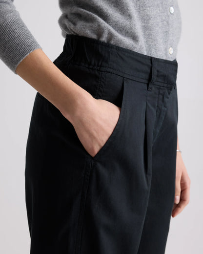 Drapey Twill Tapered Trouser - 0 / True Black