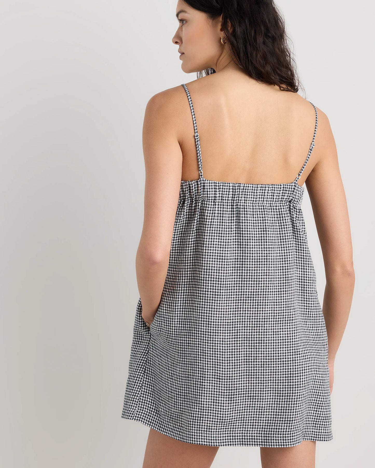 100% European Linen Mini Skort Dress - XS / Moonstone Blue