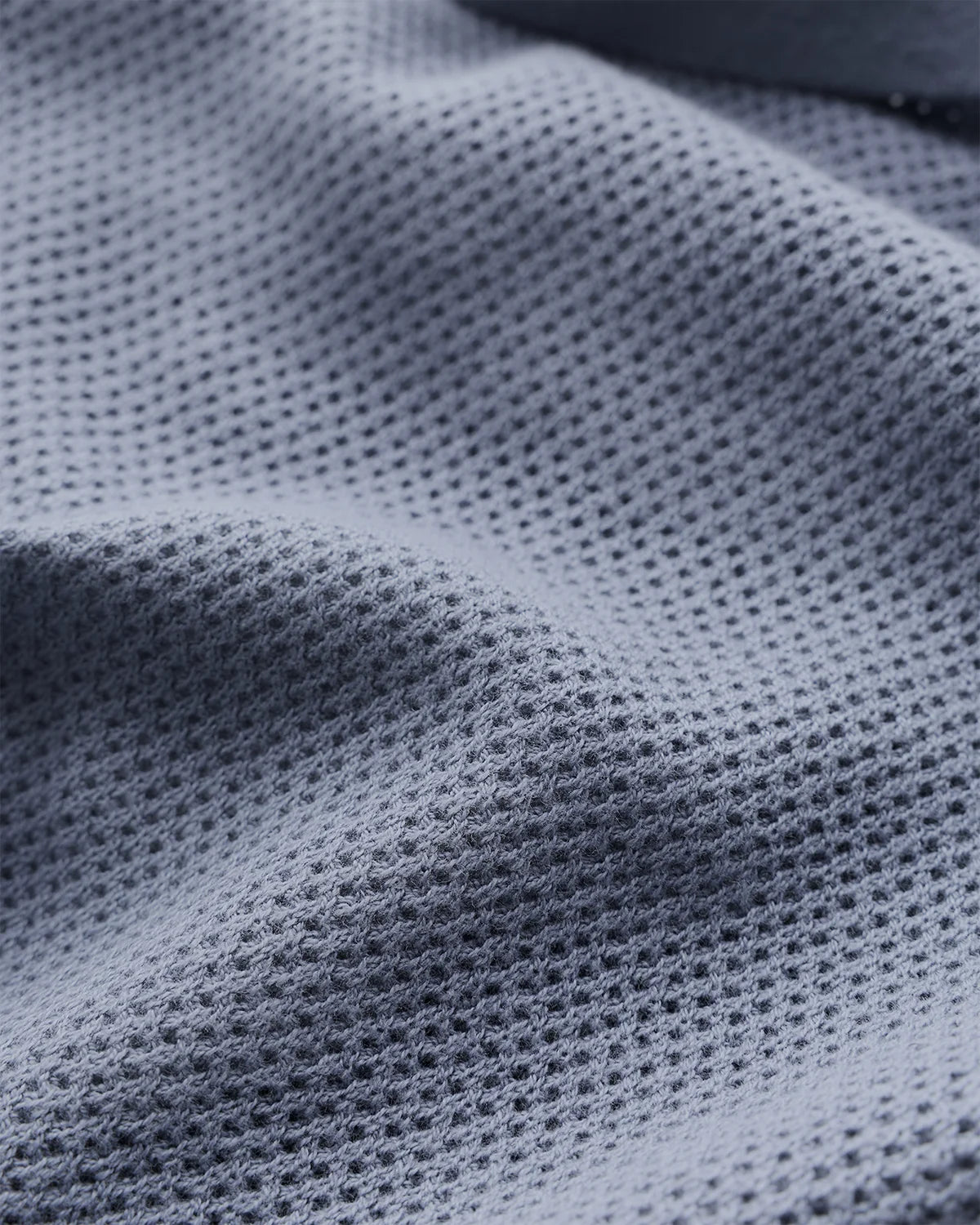 100% Organic Cotton Mesh-Stitch Sweater Polo - XS / Charcoal