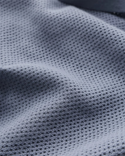 100% Organic Cotton Mesh-Stitch Sweater Polo - XS / Charcoal
