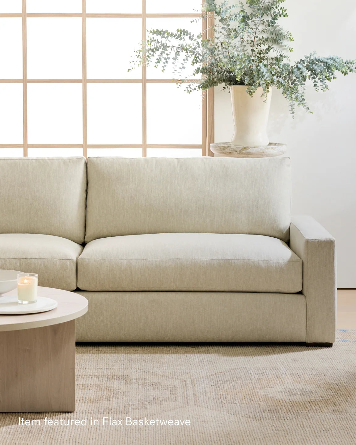 Stillman L Sectional in Performance Basketweave - 116x116 / Flax