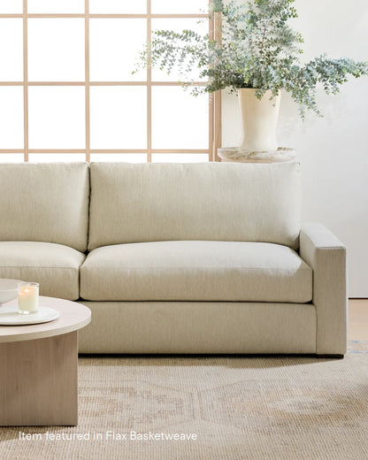 Stillman L Sectional in Performance Basketweave - 116x116 / Flax