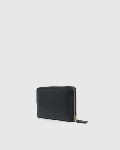 Italian Pebbled Leather Continental Wallet - One Size / Taupe