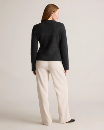 Mongolian Cashmere Structured Cardigan - XS / Oatmeal