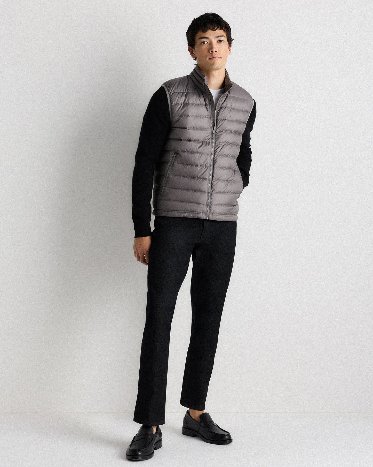 Lightweight Down Packable Puffer Vest - S / Overcast Grey