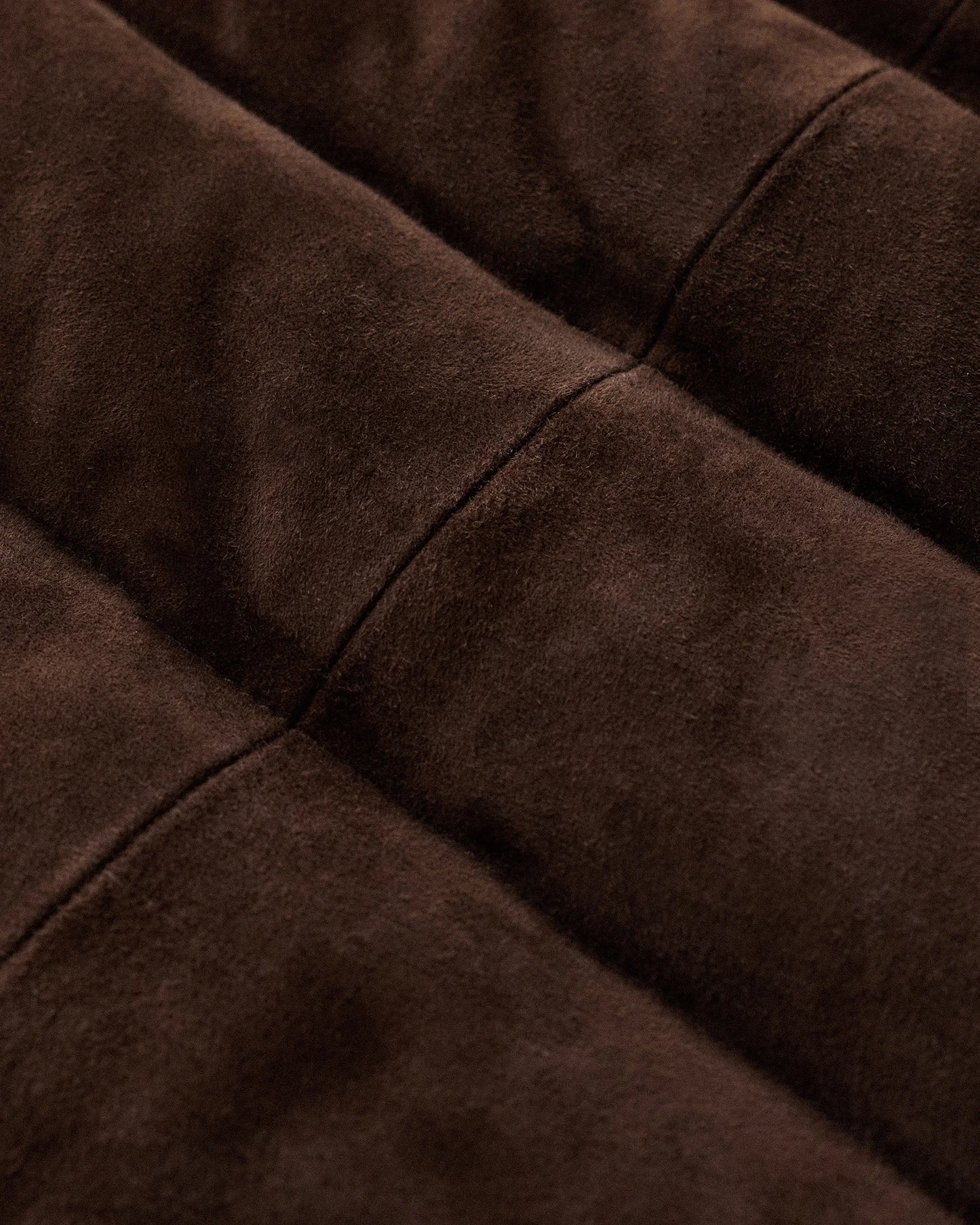 100% Suede Puffer Vest - S / Charcoal Black