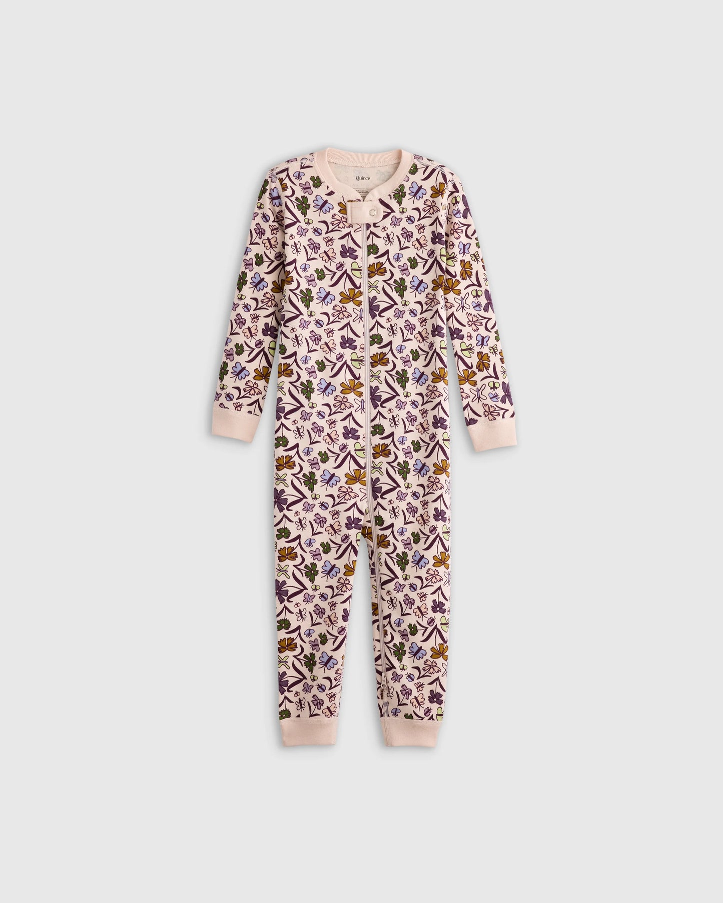 100% Organic Cotton One Piece Pajama - 2T / Navy Stripe