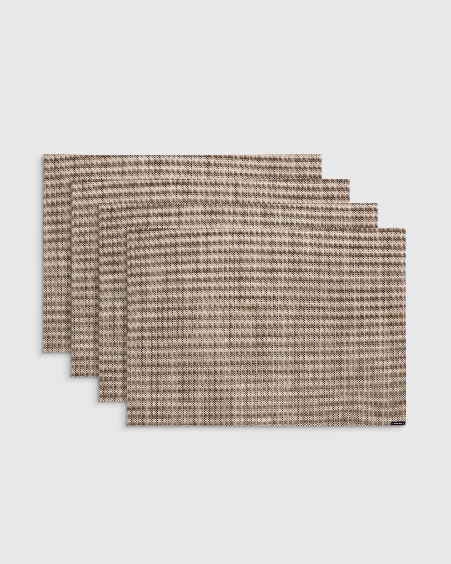 Mini Basketweave Easy-Care Rectangular Placemat, Set of 4 by Chilewich - One Size / Parchment