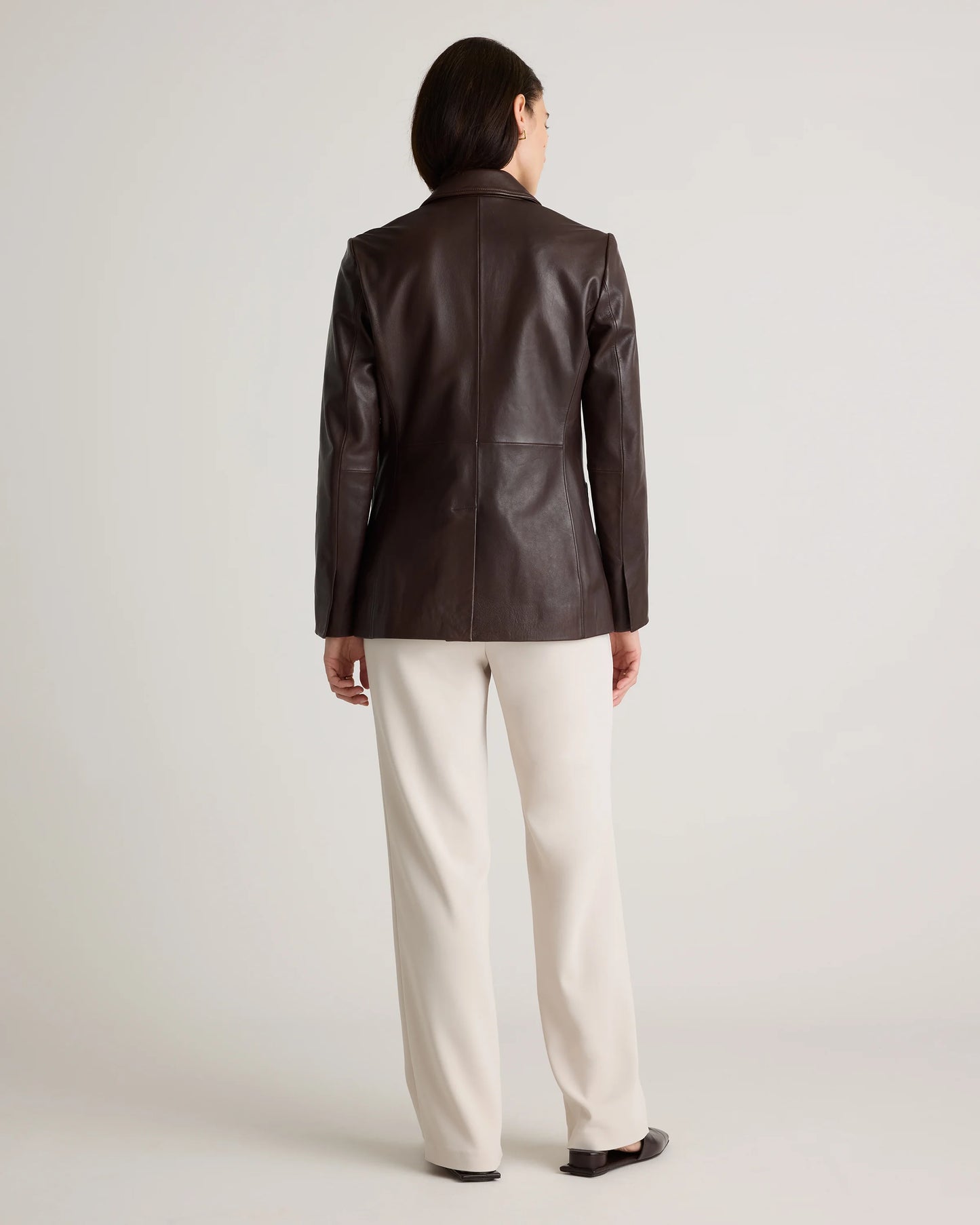 100% Leather Blazer - XS / Rich Brown