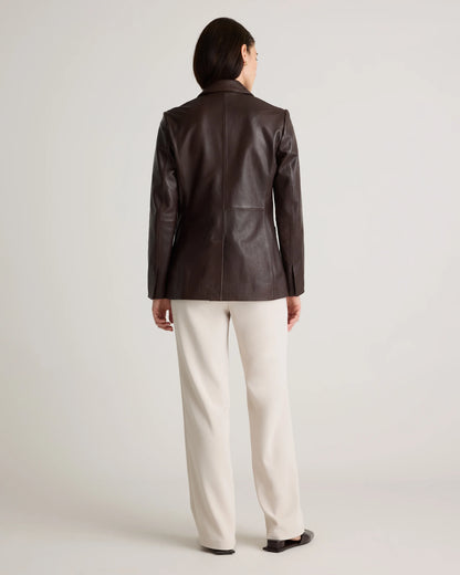 100% Leather Blazer - XS / Rich Brown