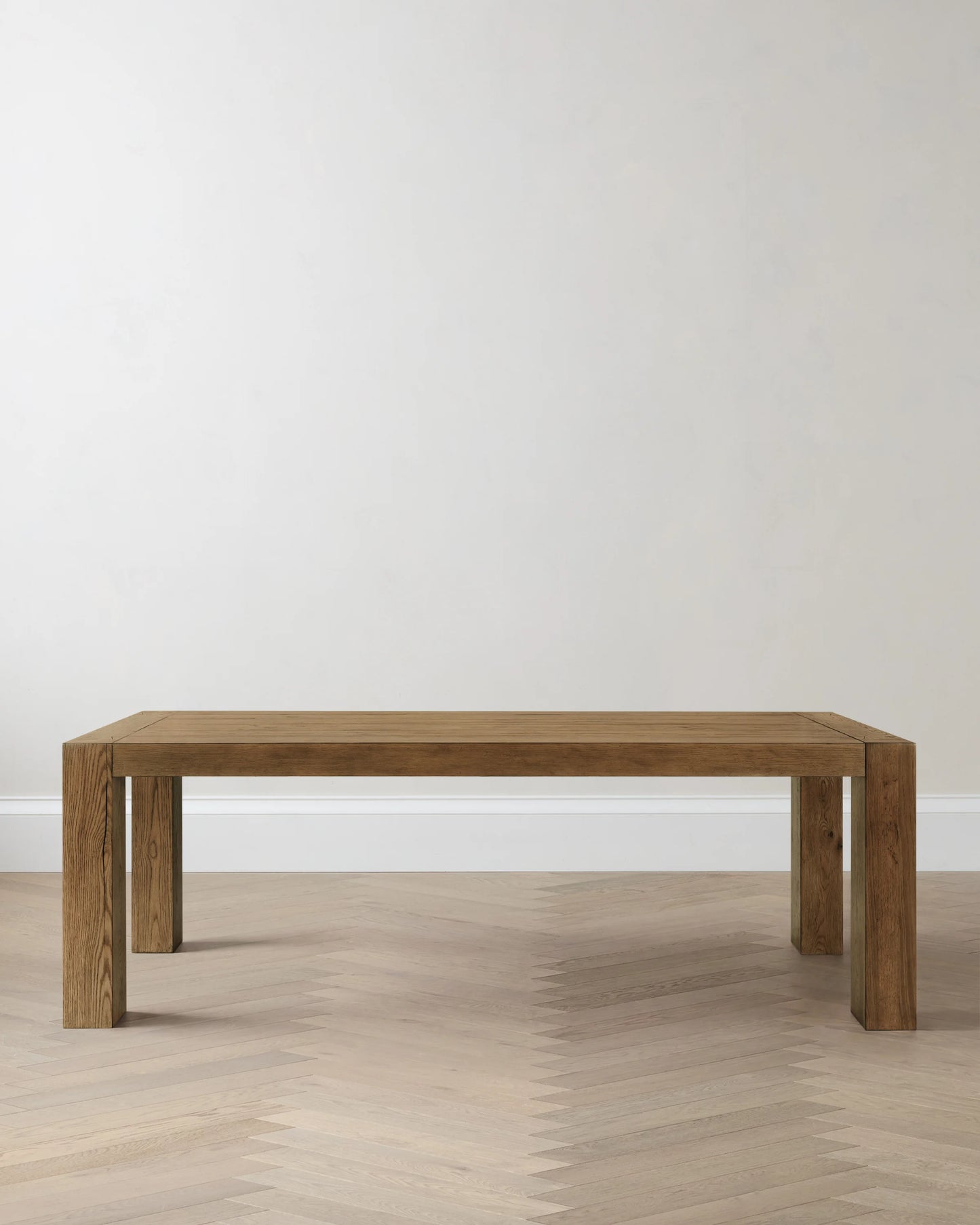 Reclaimed Oak Parsons Dining Table - One Size / Weathered Oak