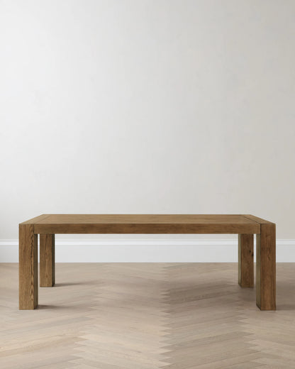 Reclaimed Oak Parsons Dining Table - One Size / Weathered Oak