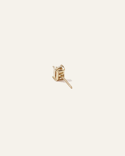 14k Gold Lab Grown Diamond Emerald Solitaire Studs - 1ctw - One Size / Yellow Gold