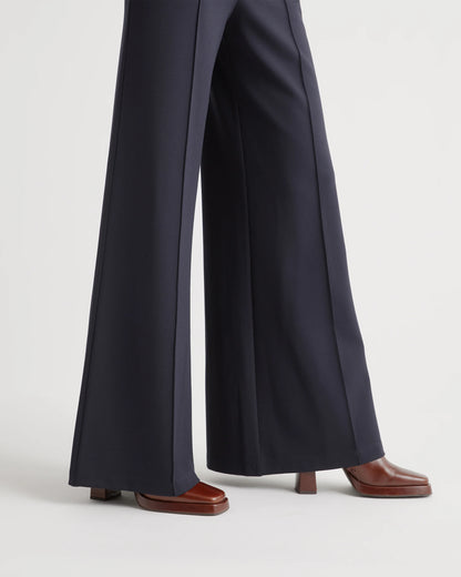 Ultra-Stretch Ponte Super Wide Leg Pants - XS / Black