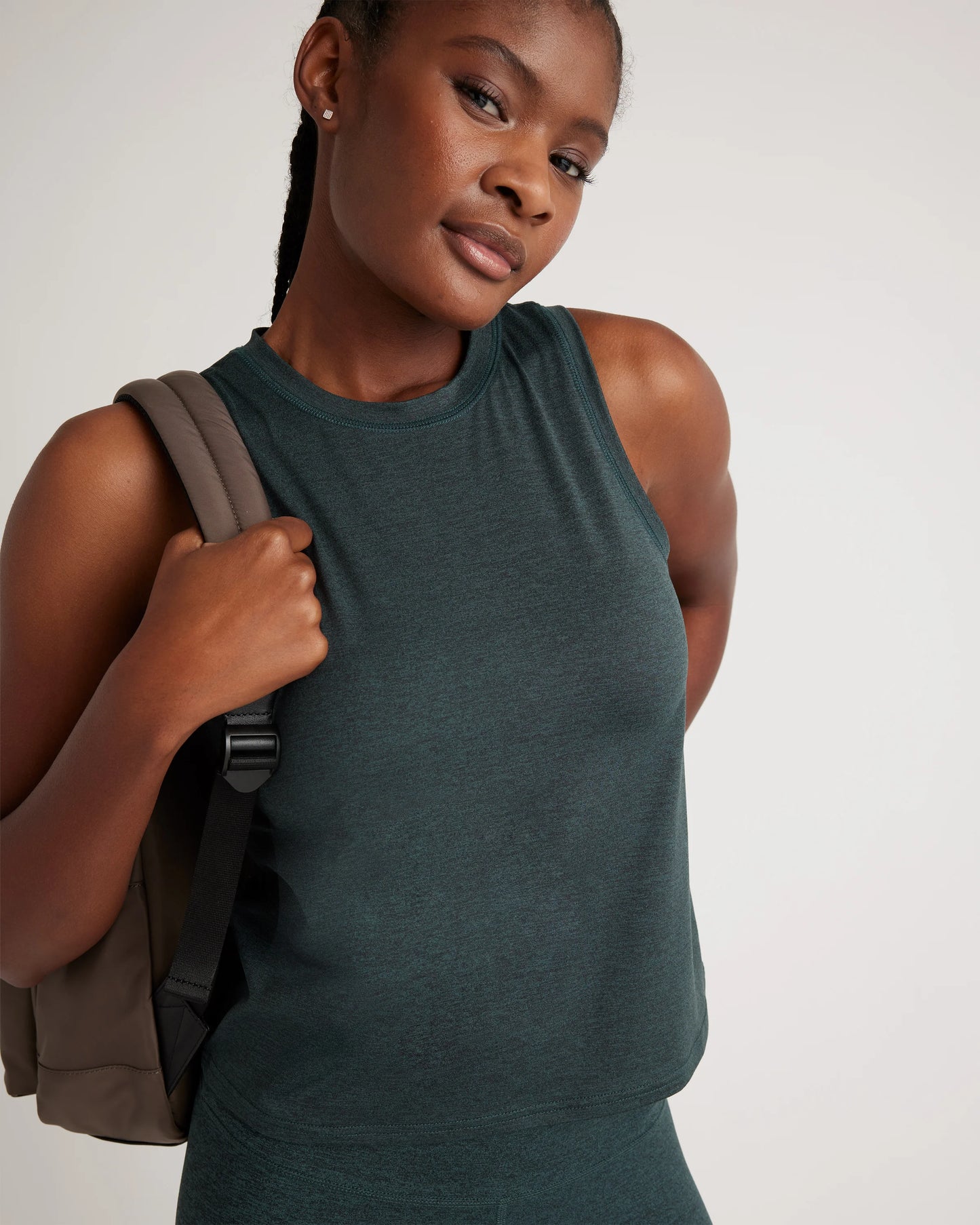 Flowknit Breeze High-Neck Tank - XS / Heather Deep Navy