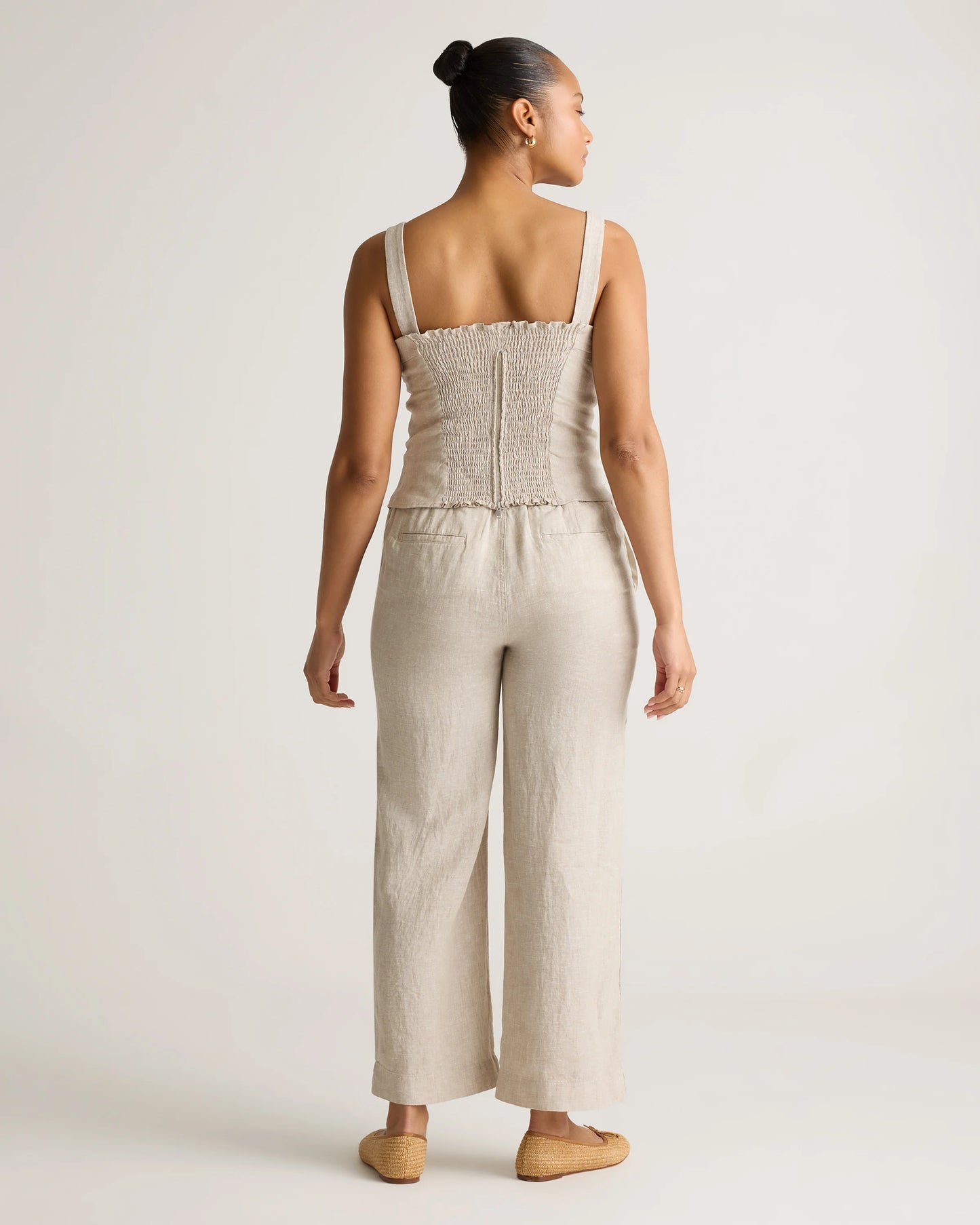 100% European Linen Fitted Tank - XS / Moonstone Blue