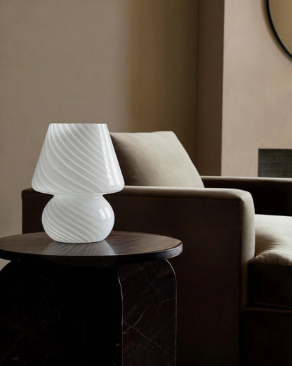 Swirled Glass Table Lamp - Mini / White