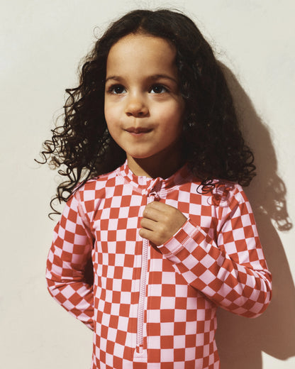 Long Sleeve Zip-Up Swimsuit - 2T / Happy Floral