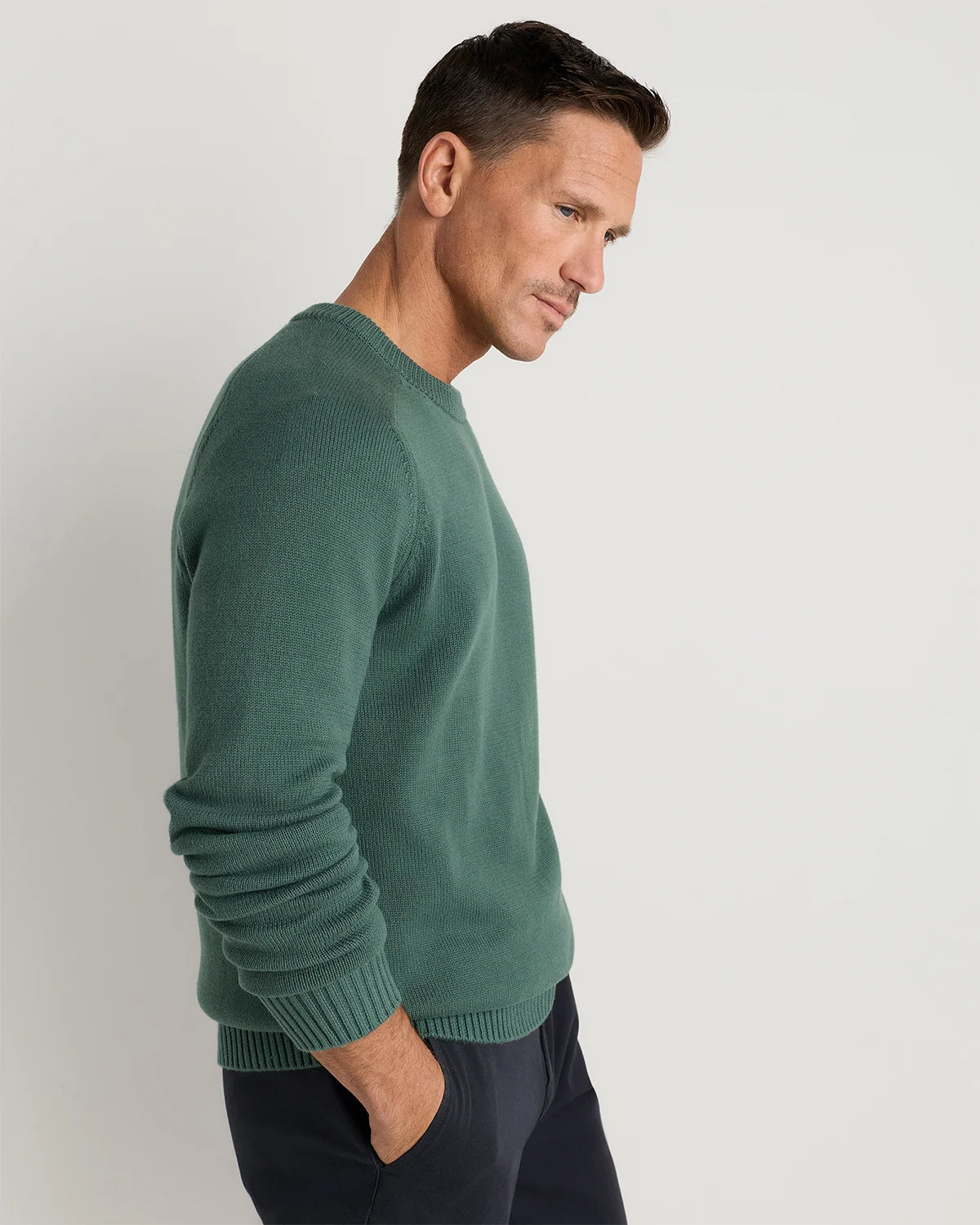 100% Organic Cotton Crewneck Sweater - S / Speckled Beige