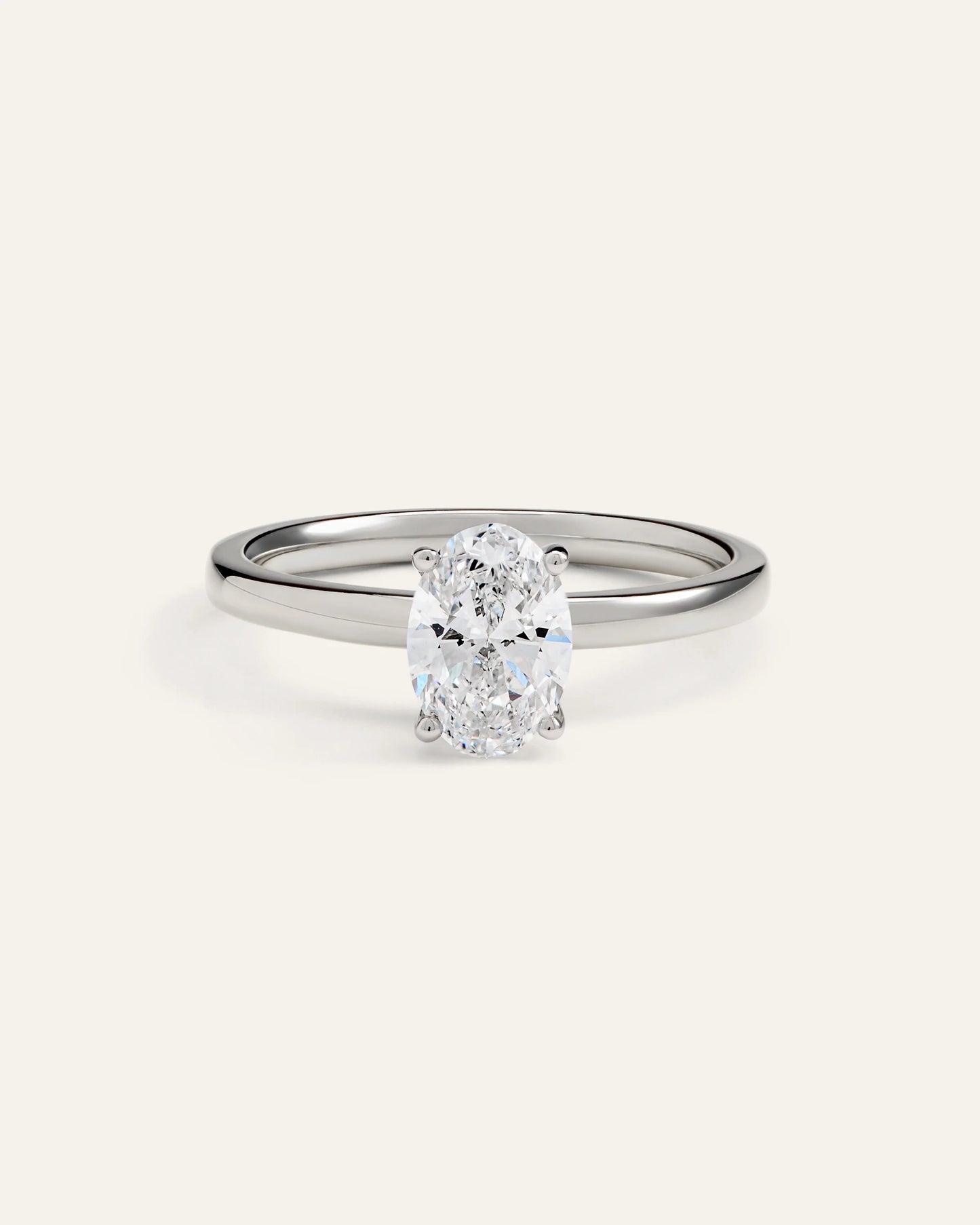 Lab Grown Diamond Oval Comfort Fit Engagement Ring - 1ct - 4 / Yellow Gold