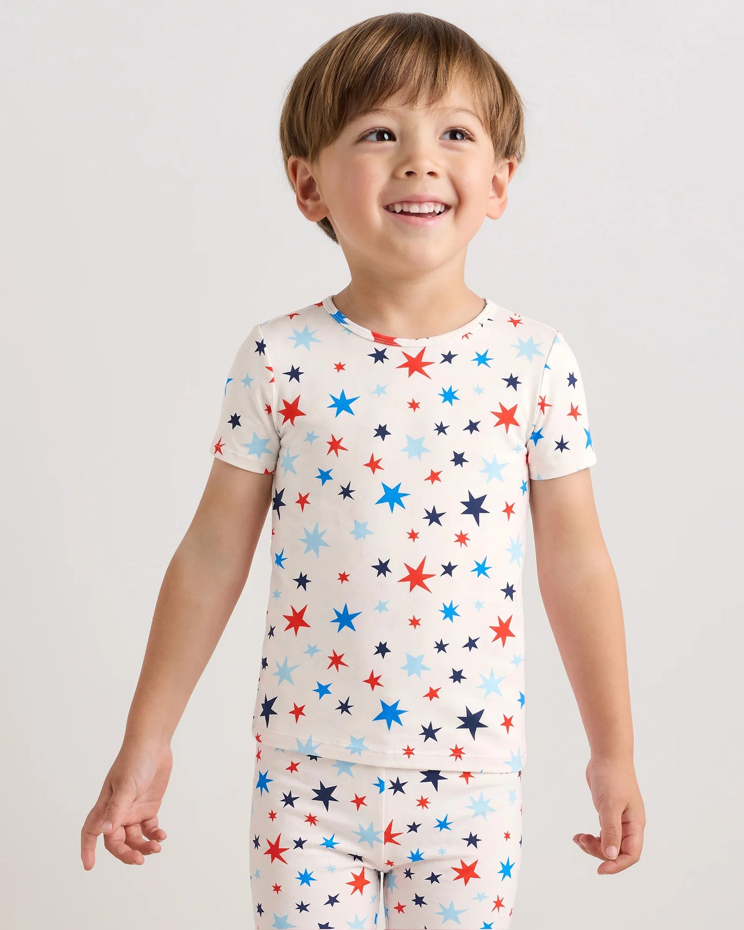 Bamboo Short Sleeve and Shorts Pajama Set - 2T / Lavender Hearts