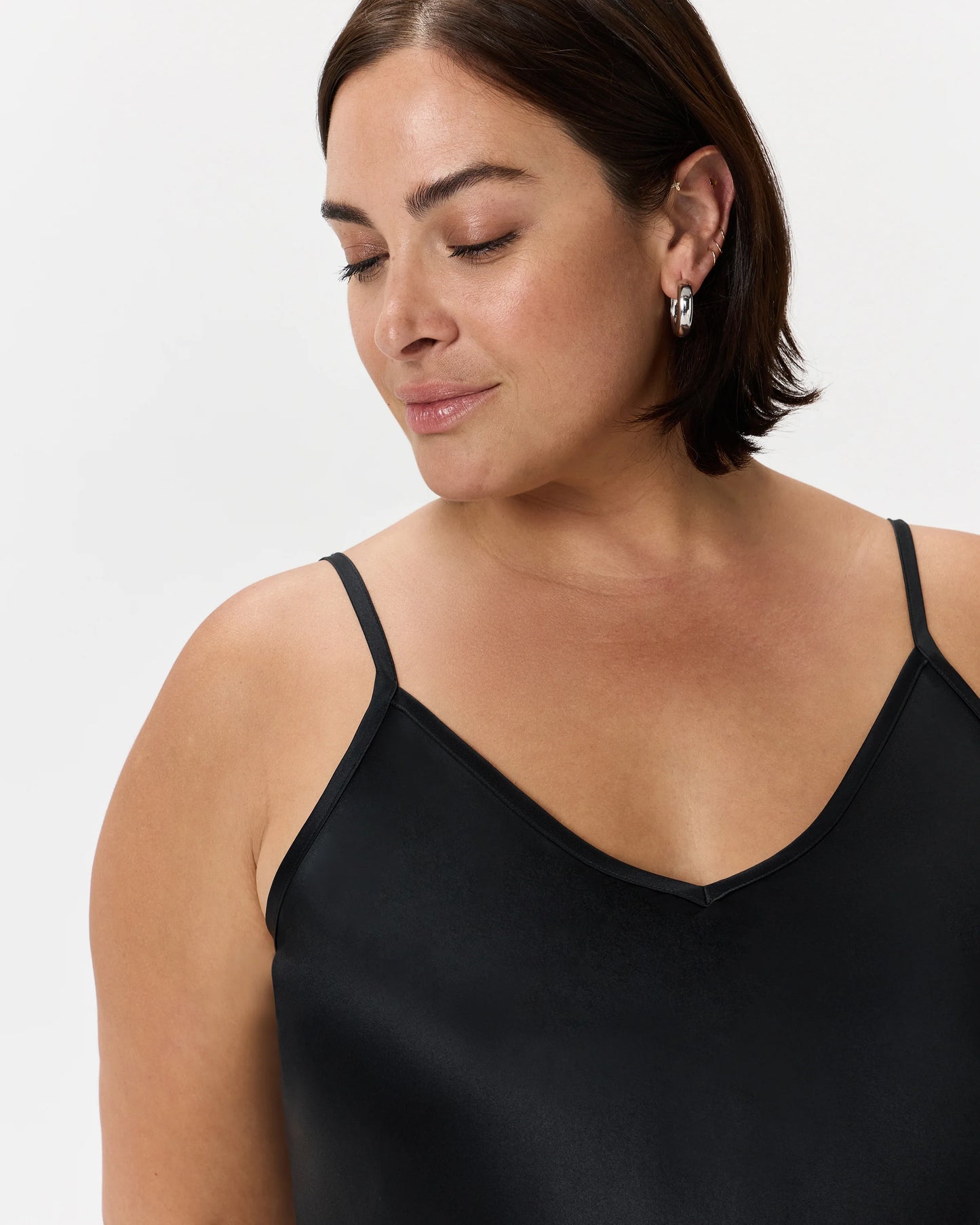 100% Washable Silk Slip Dress - 1X / Champagne