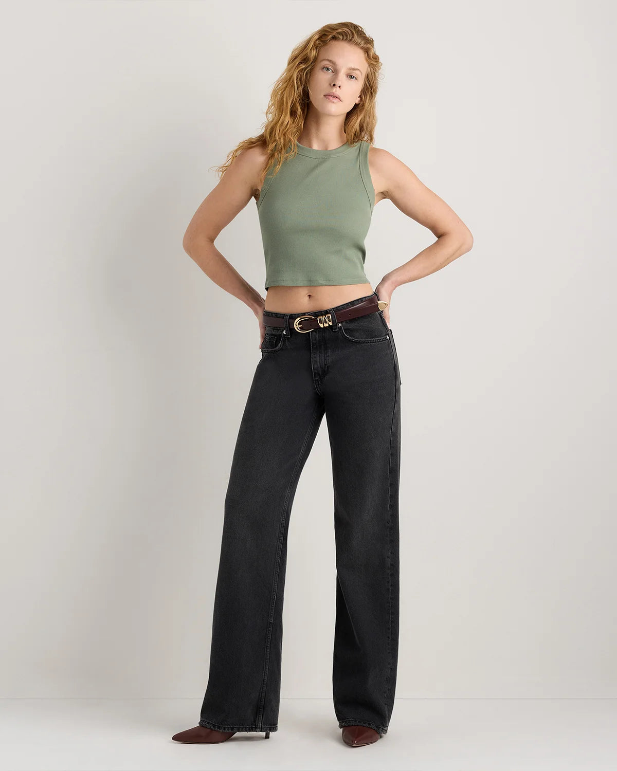 Organic Cotton Micro-Rib Cropped Cutaway Tank - XS / Heather Oatmeal