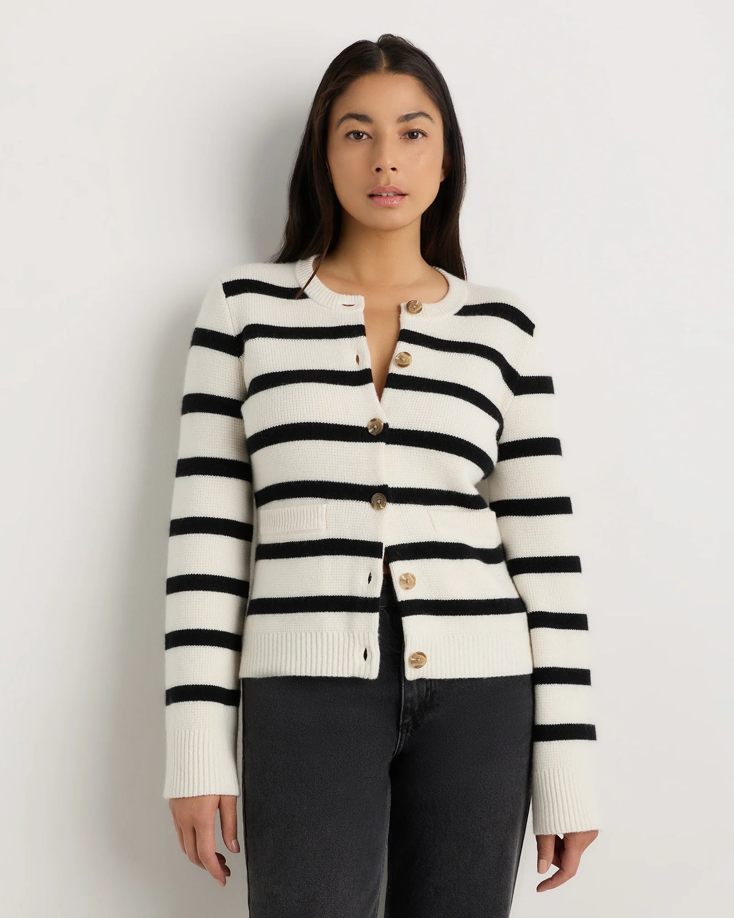 Mongolian Cashmere Structured Cardigan - XS / Oatmeal