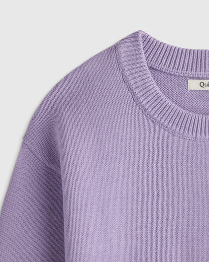 100% Organic Cotton Crewneck Sweater - 2T / Navy/White