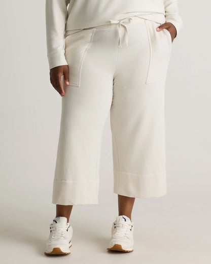 SuperSoft Fleece Cropped Wide Leg Pants - 1X / Heather Grey