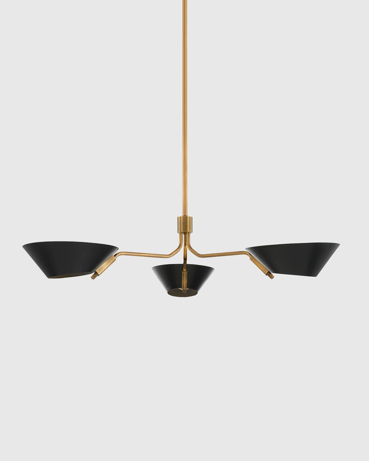 Mid-Century Armed Iron Chandelier - One Size / Sand