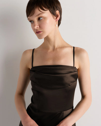 Aurora Stretch Satin Convertible Dress - 0 / Garden Sage Green