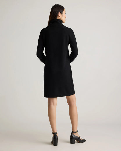 Mongolian Cashmere Turtleneck Sweater Dress - XS / Moss