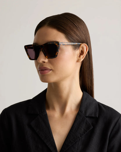 Andy Polarized Acetate Sunglasses - One Size / Black with Grey lens