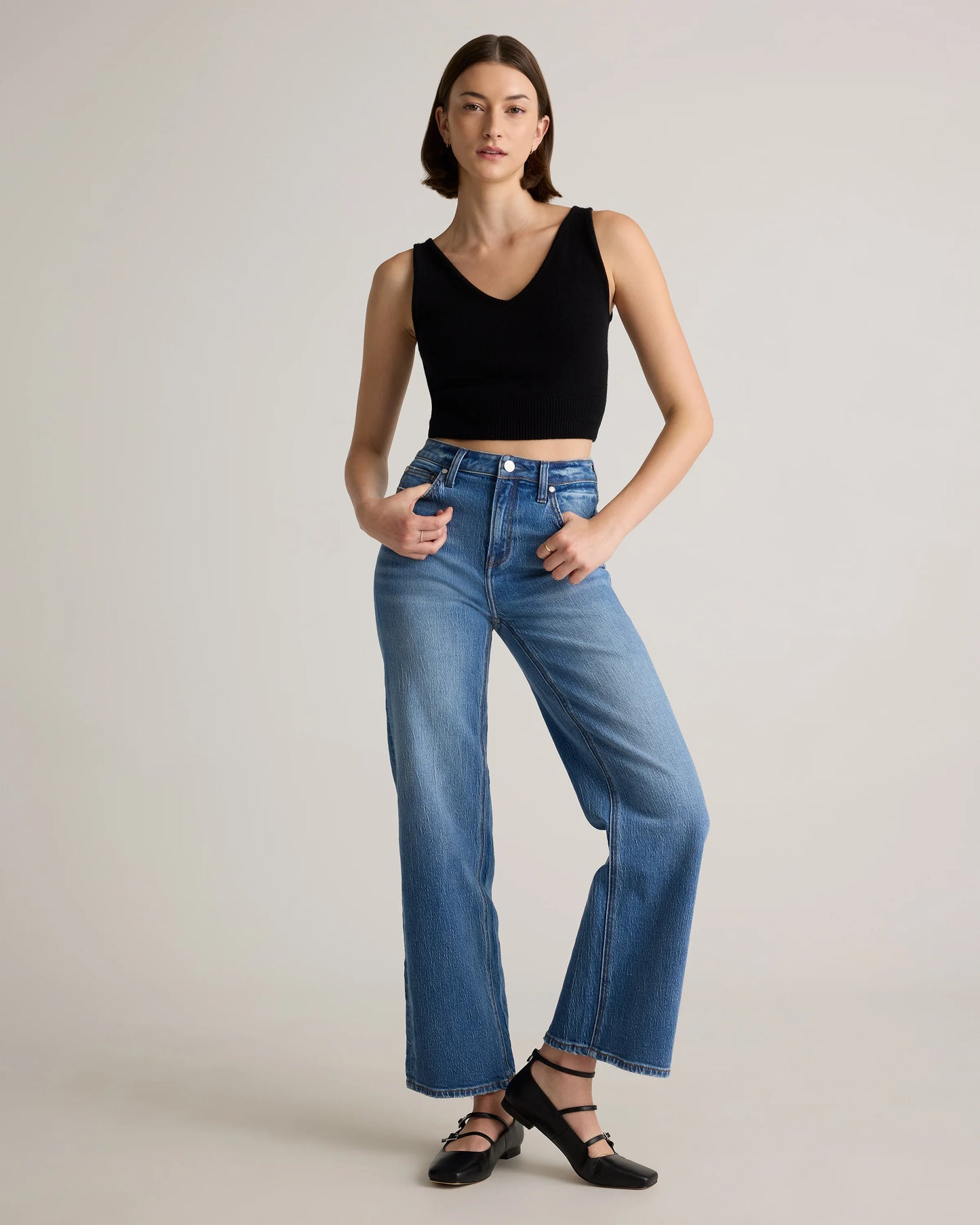 Bella Stretch Relaxed Straight Jeans - 24 / Obsidian Blue