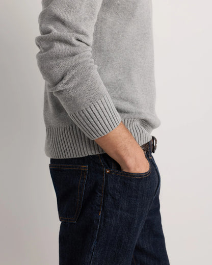 100% Organic Cotton Quarter-Zip Sweater - S / Moonstone Blue