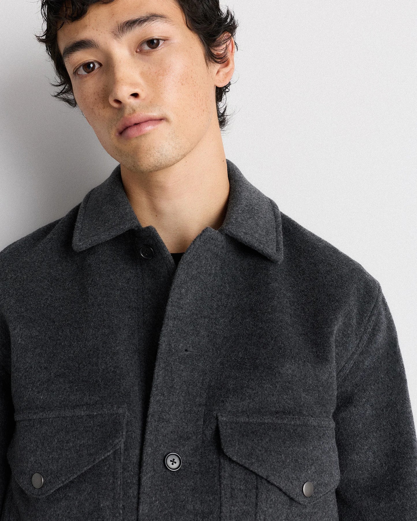 Wool Cashmere Field Jacket - S / Heather Grey