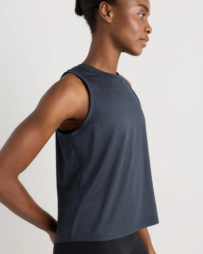 Flowknit Breeze High-Neck Tank - XS / Heather Deep Navy