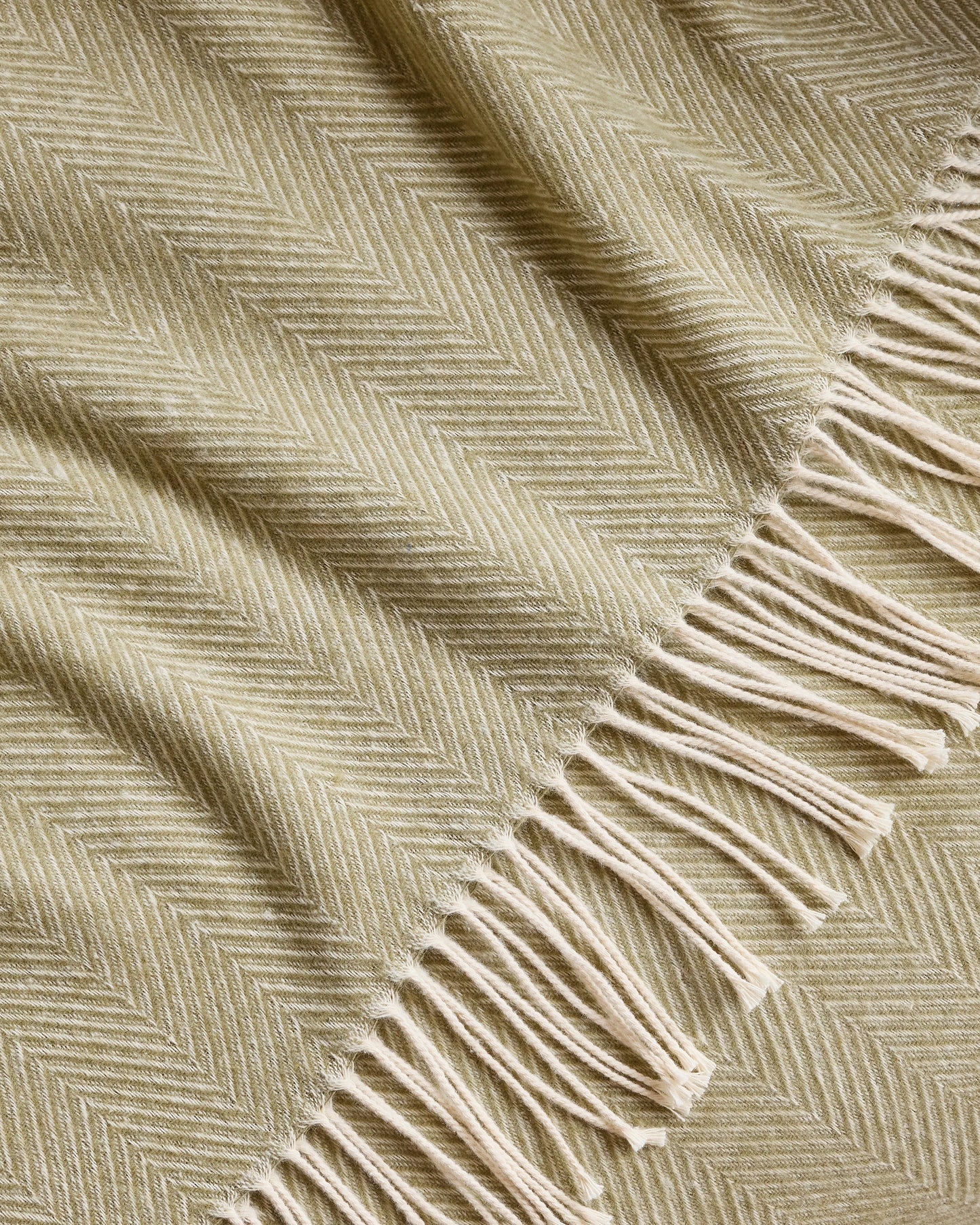 Lightweight Italian Cotton Herringbone Throw - One Size / Mushroom