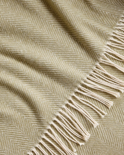 Lightweight Italian Cotton Herringbone Throw - One Size / Mushroom