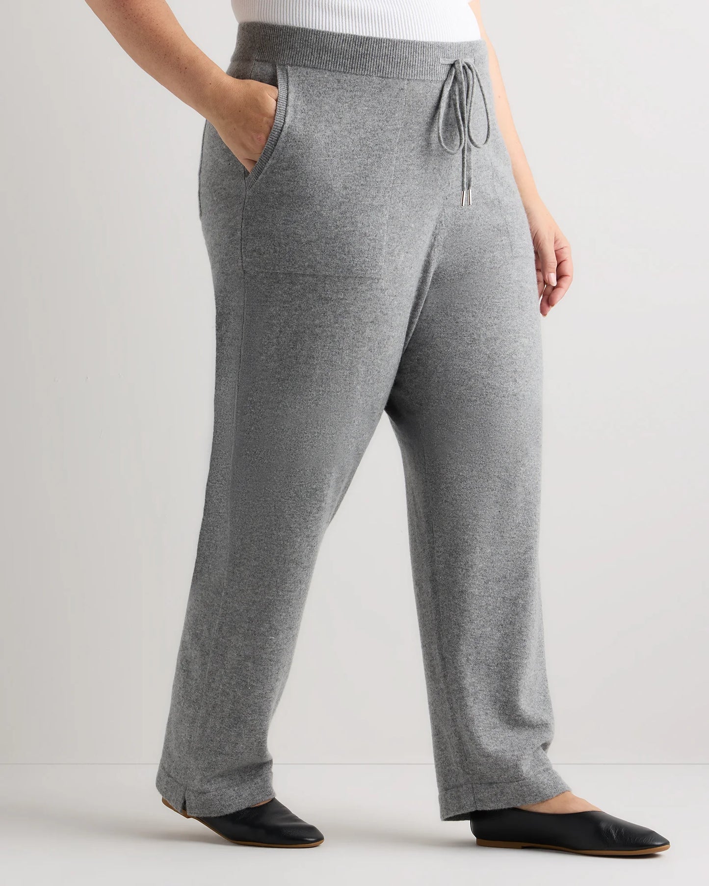 Mongolian Cashmere Straight Leg Pants - 1X / Brown