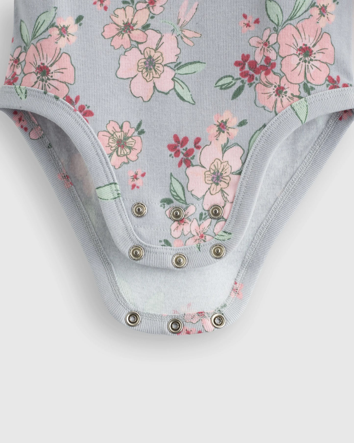100% Organic Cotton Long Sleeve Snap Over Bodysuit 4-Pack - 18-24M / Butterfly Floral Set